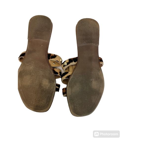 Vince Camuto Sandals Slides Hethem Leopard Print Studded Flats Womens Sz 7 - Picture 5 of 6